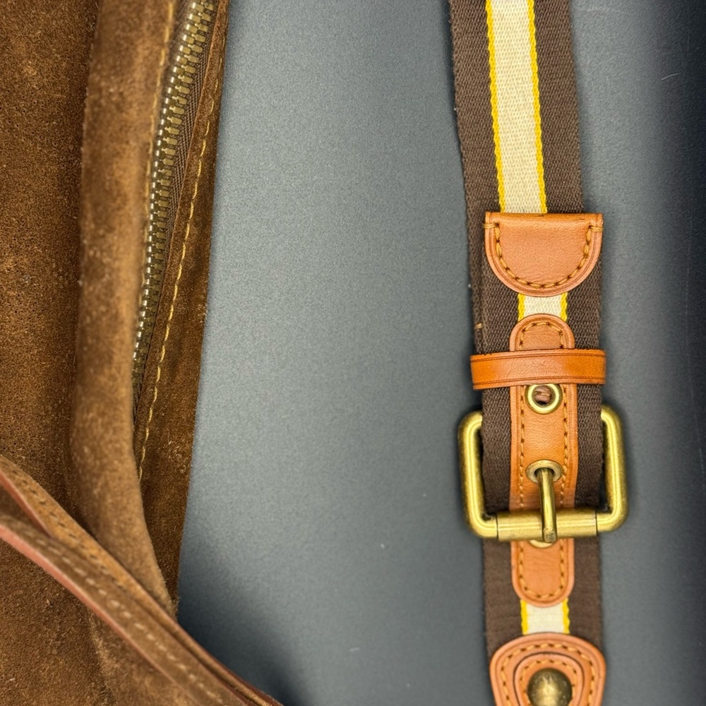 Rare Authentic Louis Vuitton Brown Suede Bag - Picture 12 of 14